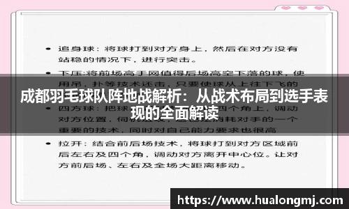 成都羽毛球队阵地战解析：从战术布局到选手表现的全面解读